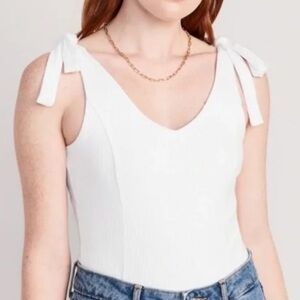 Old Navy Ribbed Shoulder Tie Bodysuit